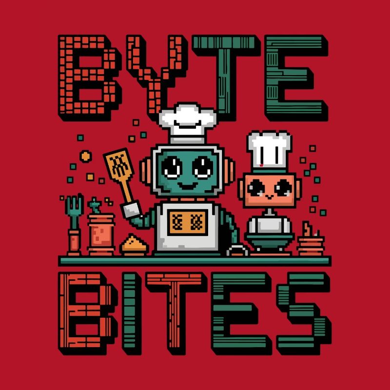 Byte - De mignons chefs robots pixel qui cuisinent pour s’amuser