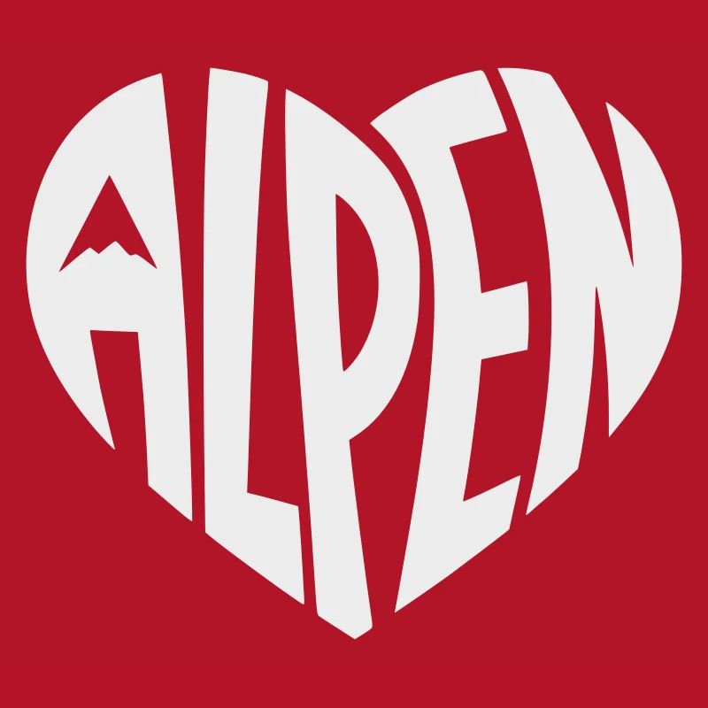 Alpen Herzdesign - Designfarbe variabel