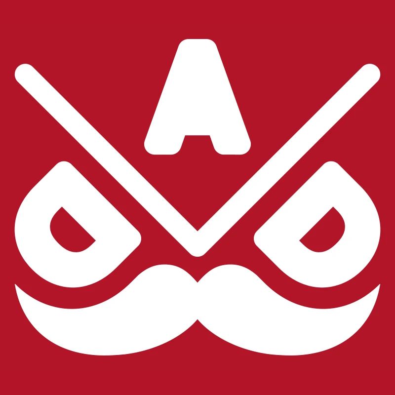 Geometrisches Schnurrbart-Emblem