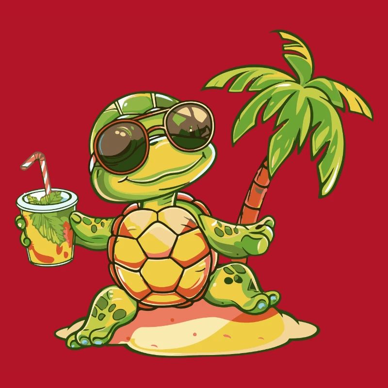 Turtle Summer Beach Comic