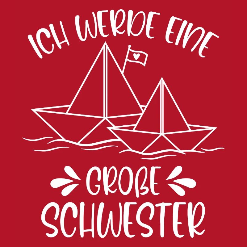 Ich werde eine große Schwester Papierschiff Schiff