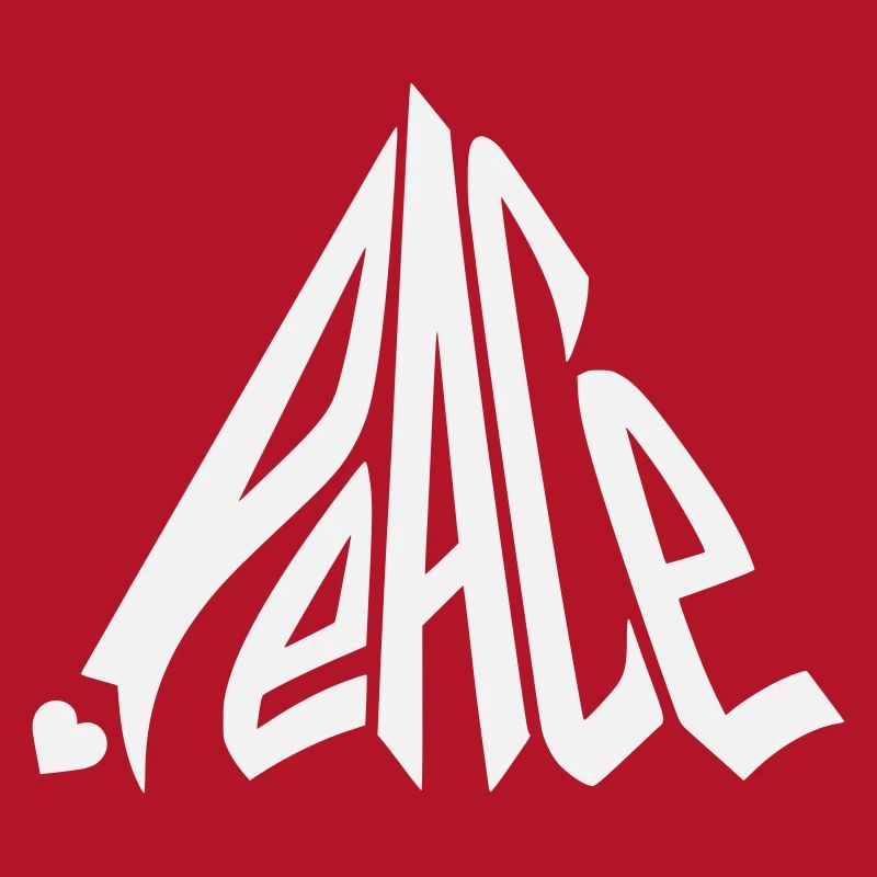 Peace Graffiti Heart Lettering