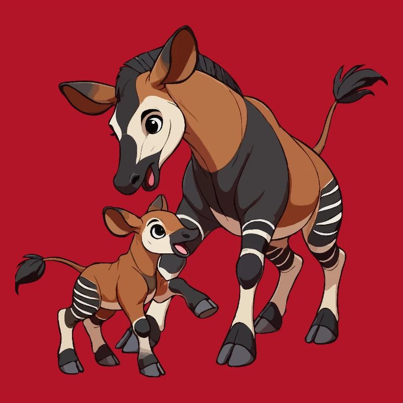 Okapi Mutter und Kind