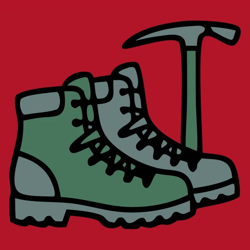Wanderschuhe Eispickel Bergsteiger Alpen Wanderer