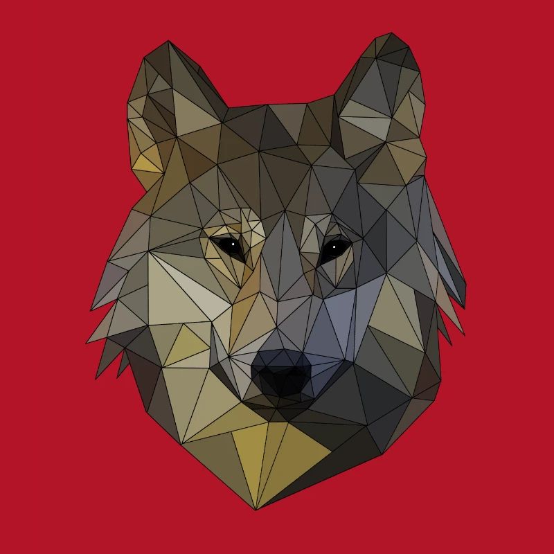 Polygon Wolf Triangular Mosaic Shapes Polyart