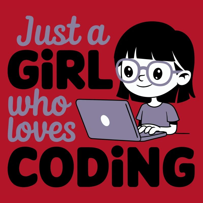 Nur ein Mädchen, das das Programmieren liebt