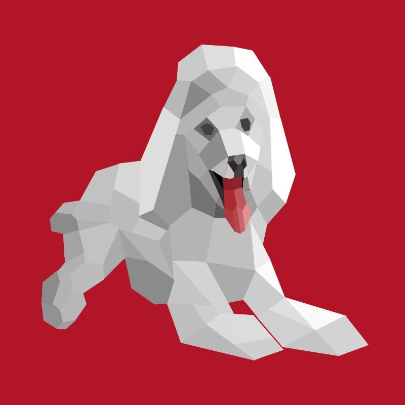 Caniche low poly élégant