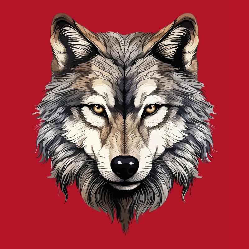 Wolf Wolf Head Predator Forest Nature Wilderness Art