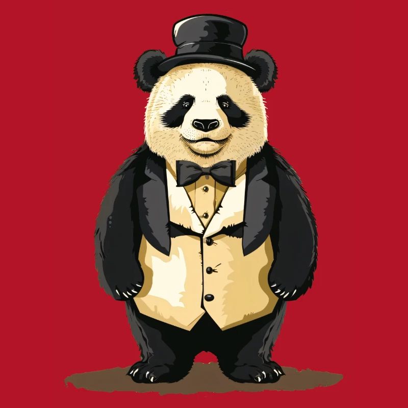 Panda mignon en queue de pie