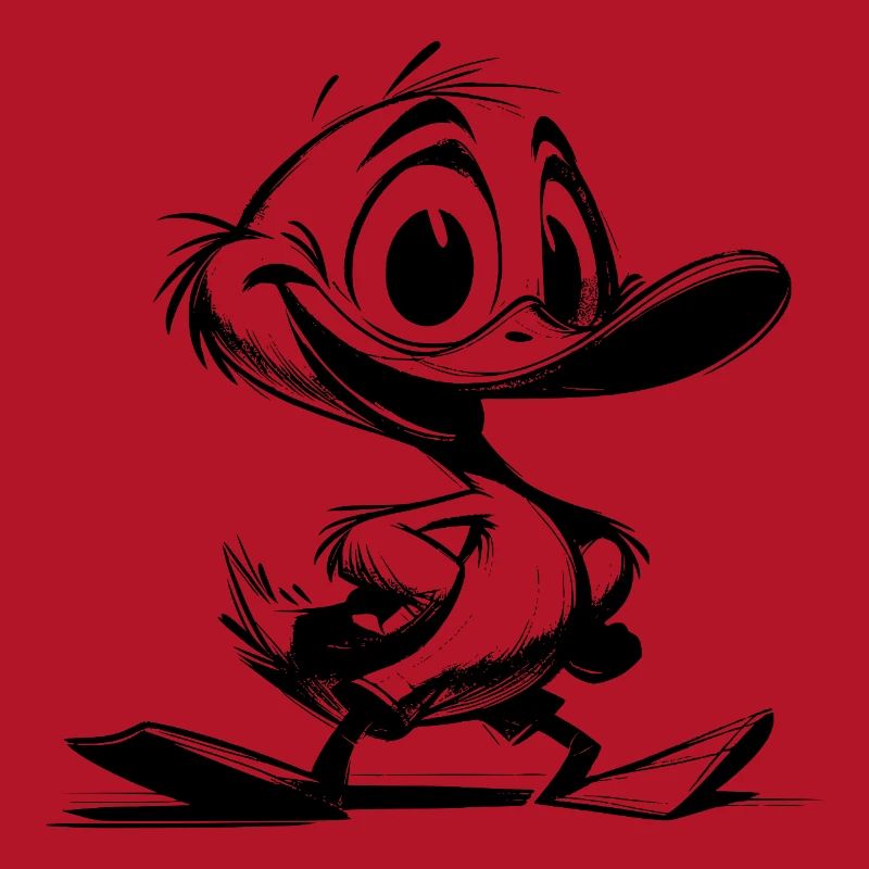 Bébé canard avec dessin de coup de bec géant