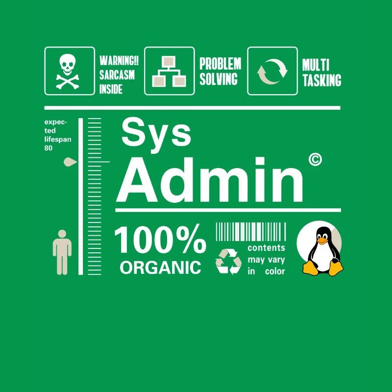 Sys Admin Penguin Computer Nerd pc Board cpu inh