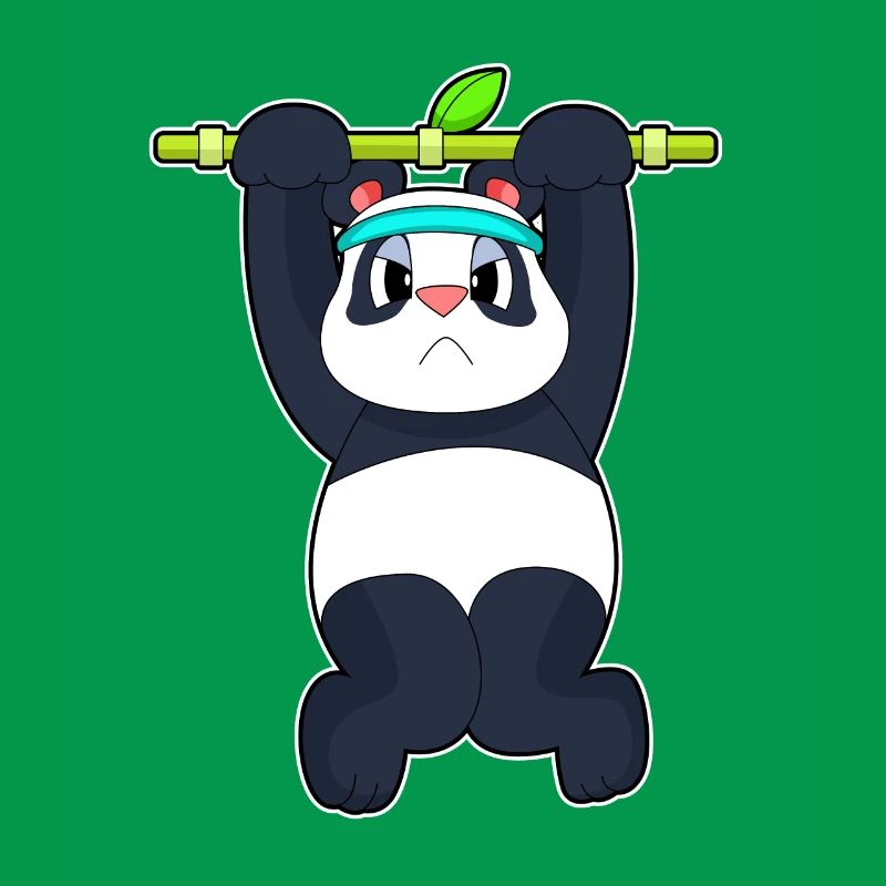 Panda Bodybuilder Pull-ups Bodybuilding