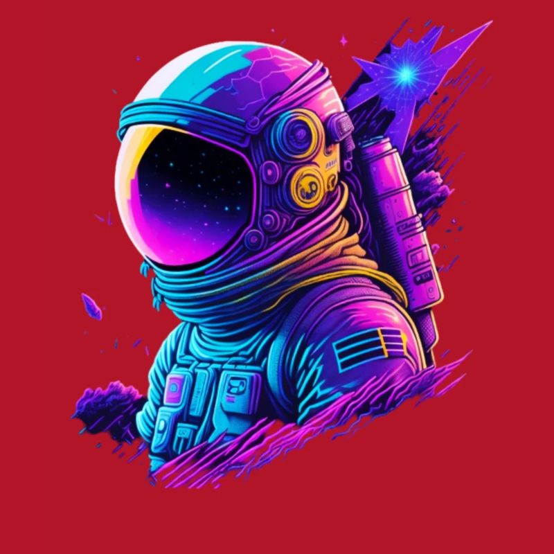 Synthwave Astronaute Space Explorer