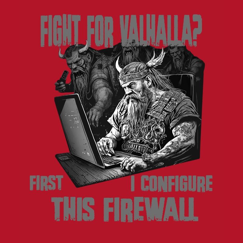 Firewall first Wikingerprogrammierer schwarz weiss