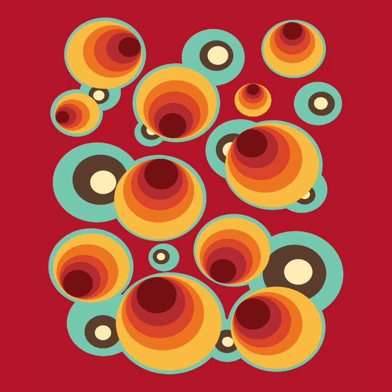 50s 60s Retro Pattern Circle Style Pattern