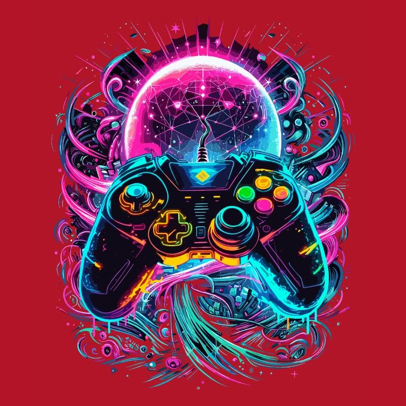 Synthwave Cyberpunk Gaming Controller