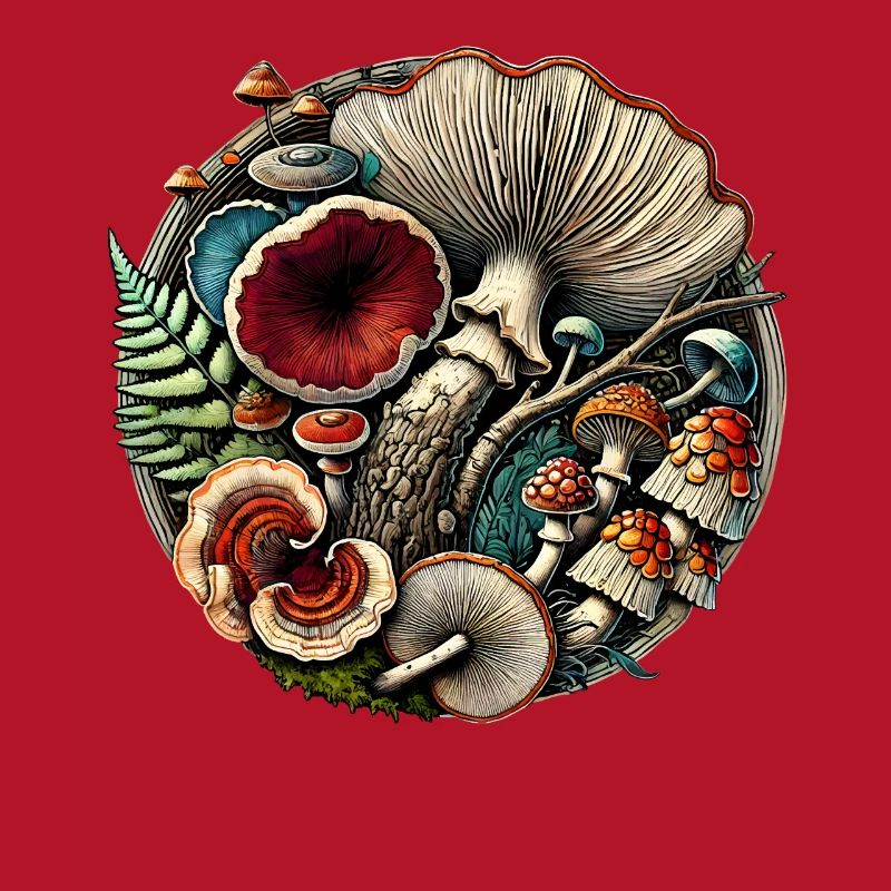 Conception complexe de champignons et d’éléments forestiers