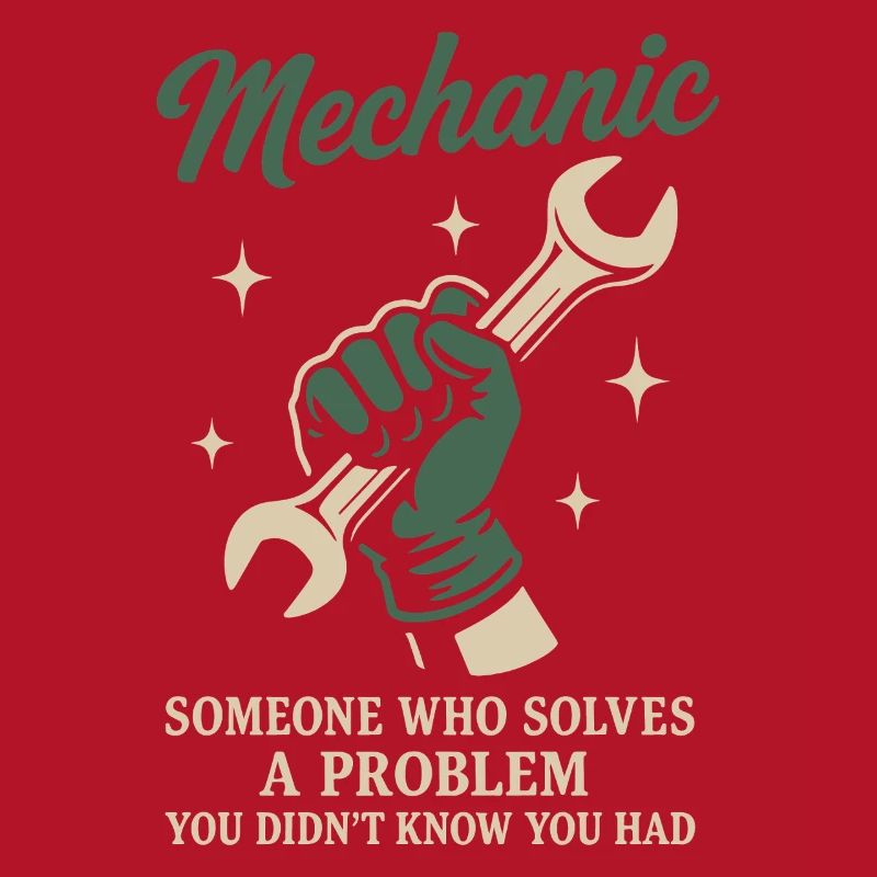 Mechanic Problem Solver Garage Funny Saying