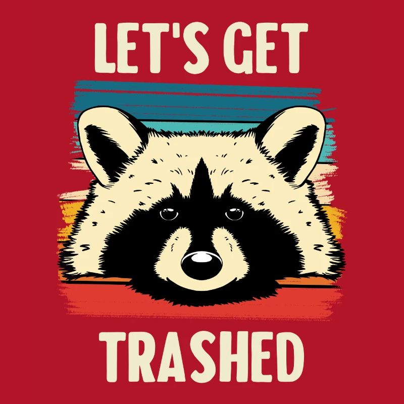 Raccoon Retro Stripes – Let's Get Trashed
