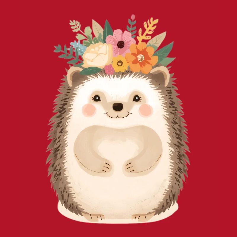 Hérisson en couronne de fleurs : doux ami de la forêt