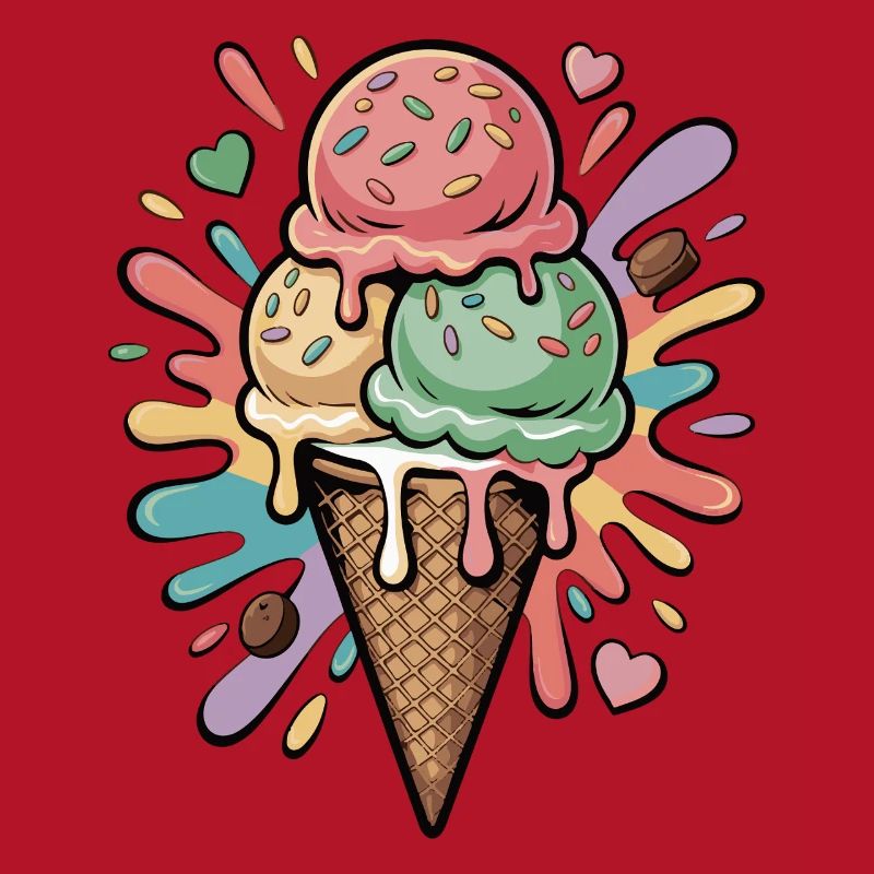 Bunte Eiscreme Explosion