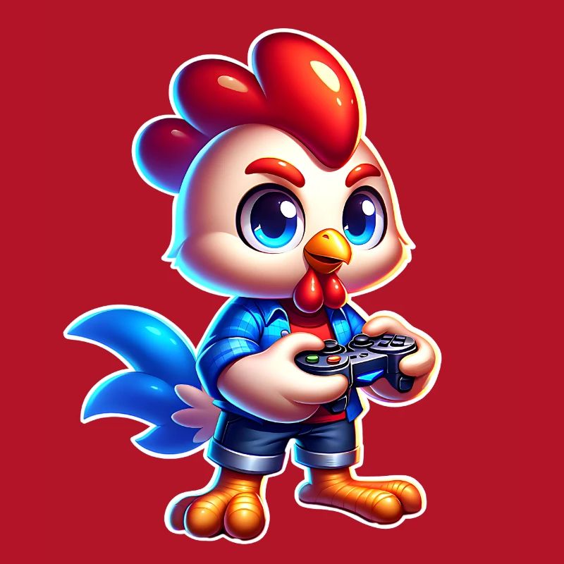 Gaming Huhn mit Controller