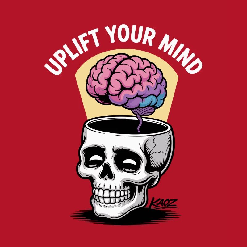 Skull and Floating Brain, uplift your mind