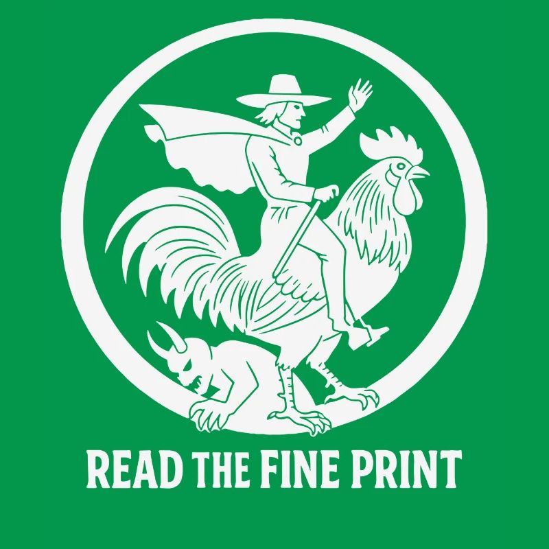 Lies die Kleingedruckte dunkle Folklore