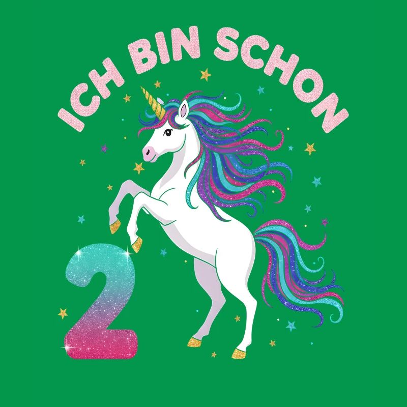 2. Geburtstag Einhorn Mädchen Ich bin schon 2