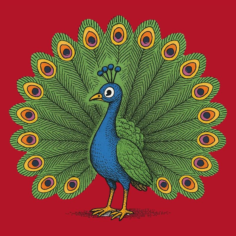 Peacock Colourful Crest