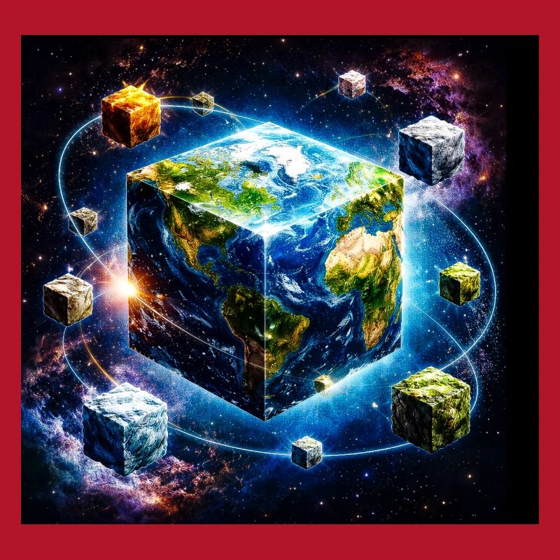 Cube terrestre dans l’espace