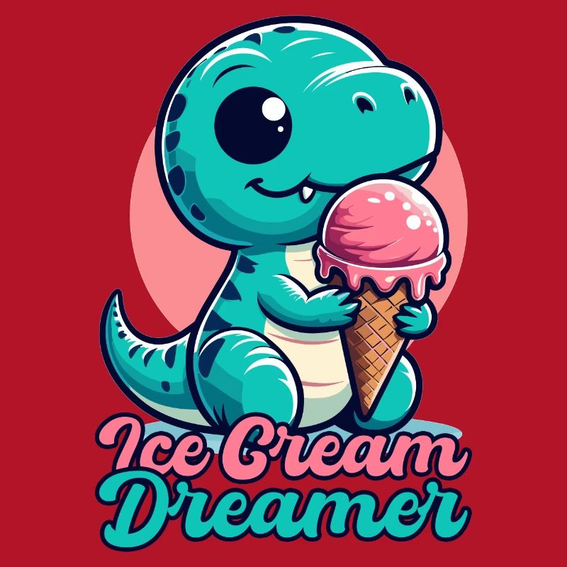 Eiscreme Träumer süßer T-Rex mit Eis Geschenk