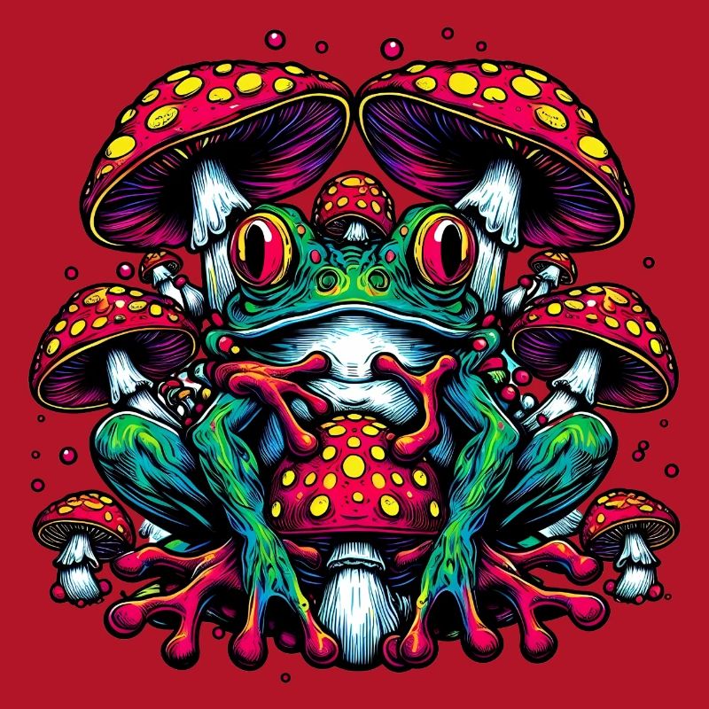 Frog with toadstool