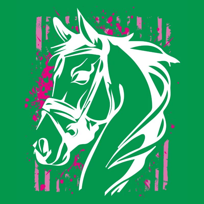 Graffiti-Stil Pferd mit Pinkem Farbsplash