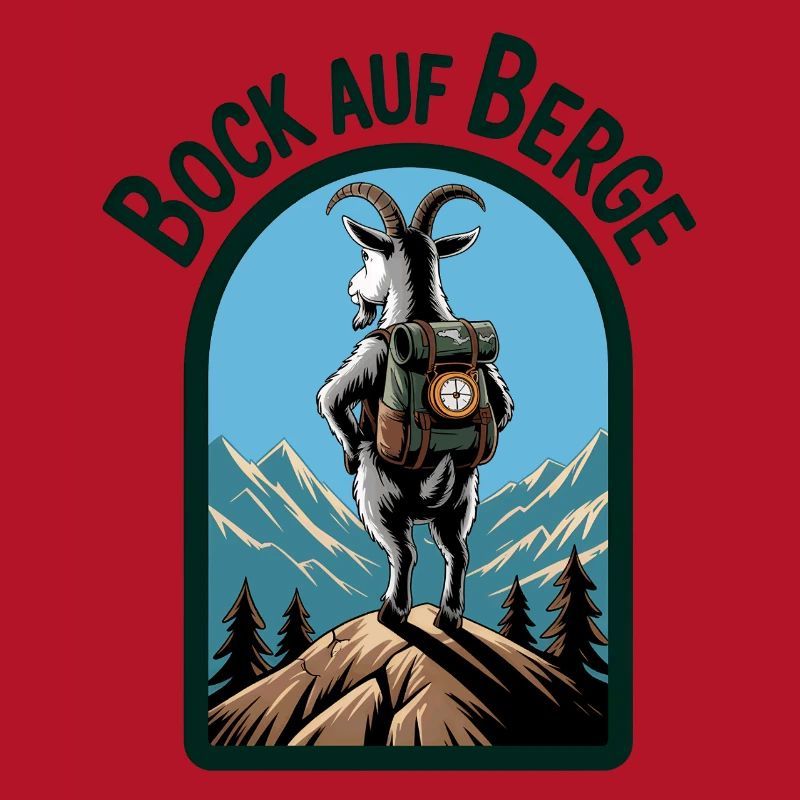 Mountain goat with backpack