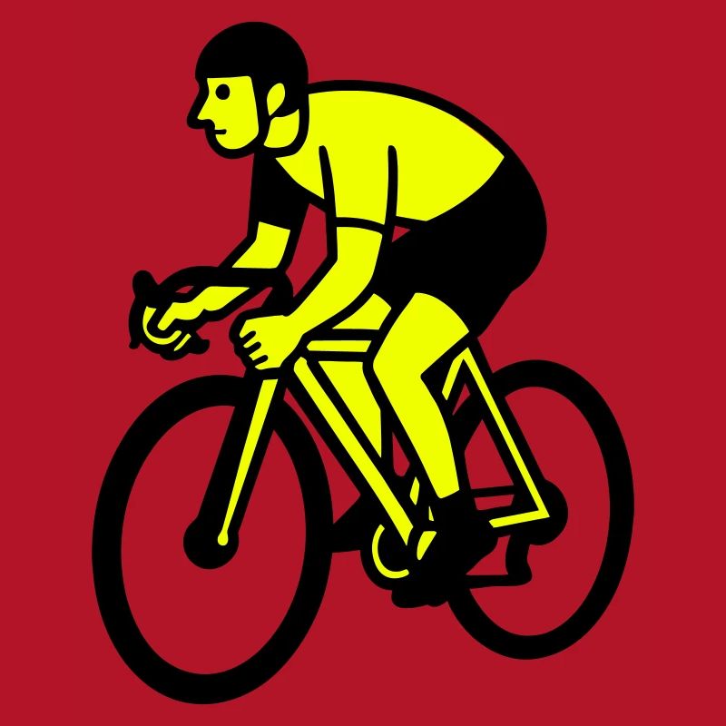Neon Wheel Silhouette Cyclist