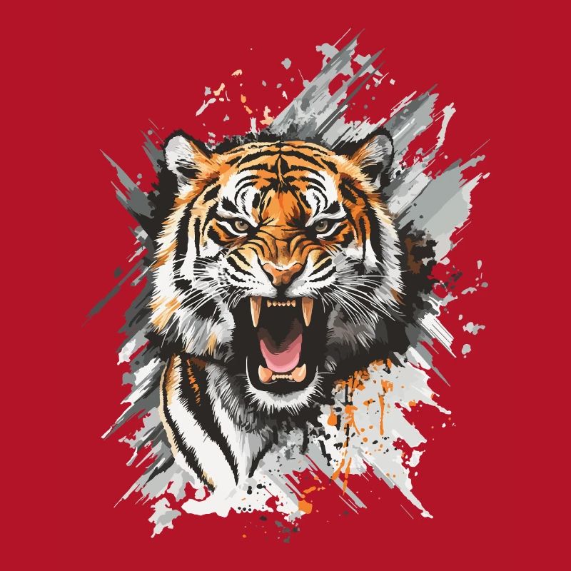 Tiger Head Predator Nature Wilderness Splash