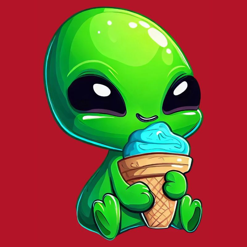 alien grün außerirdischer eis softeis blaues eis