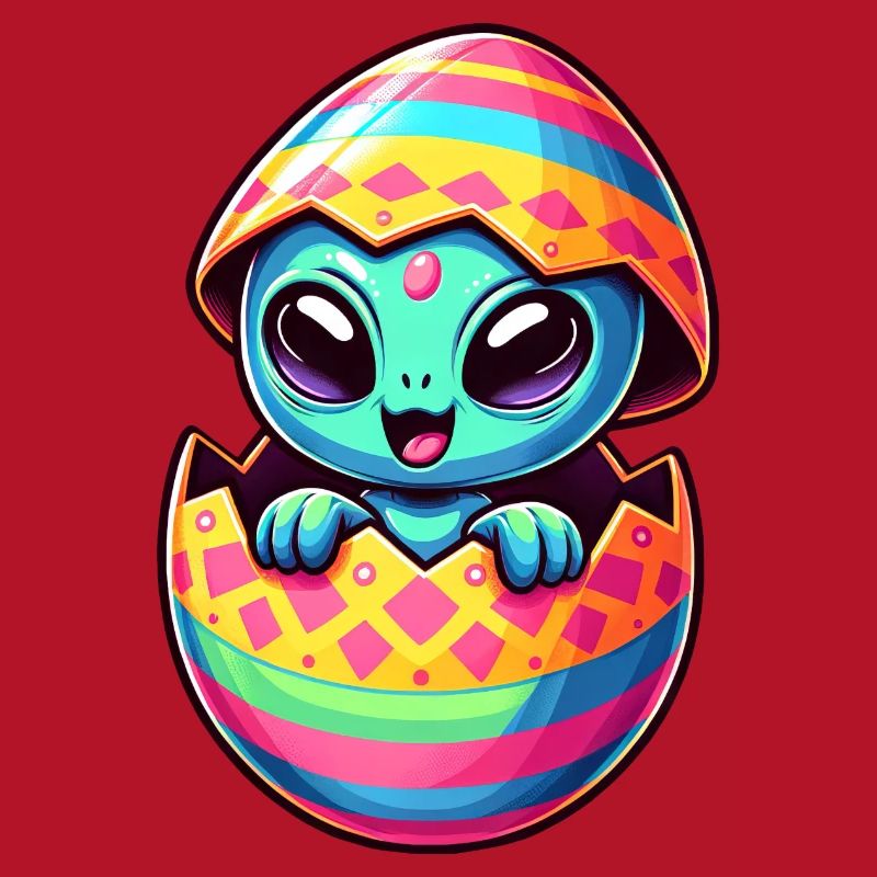 Conception colorée d’oeuf de Pâques extraterrestre éclosion