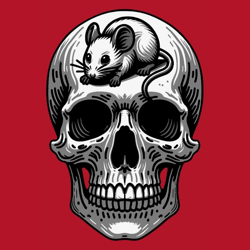 Skull with mouse on the head