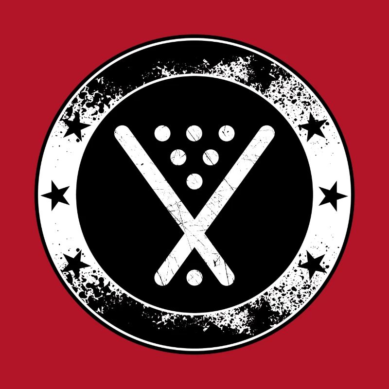 Poolbillard Emblem - Symbol Billard Queue Snooker