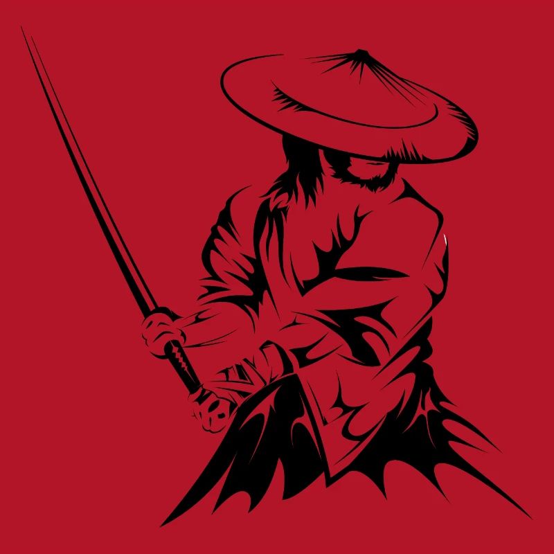 samurai sword fighter present geschenk art work