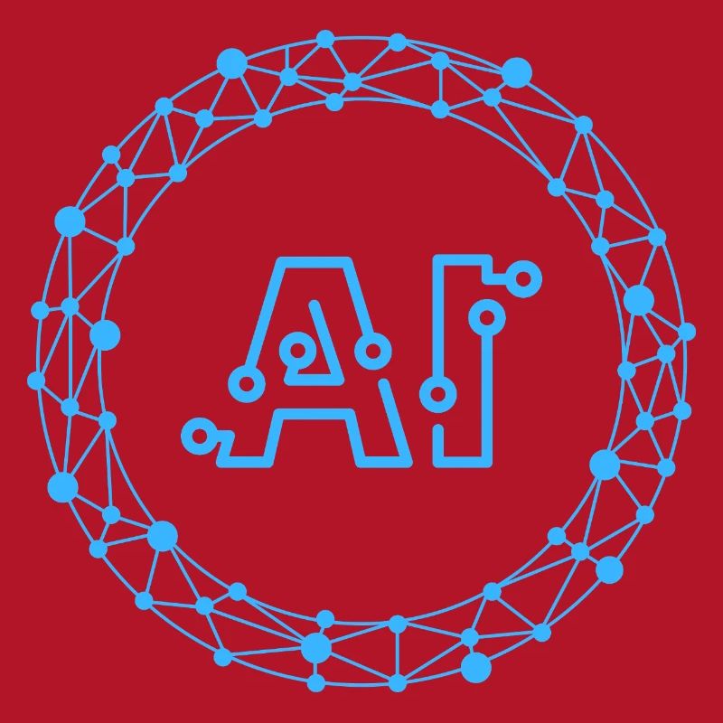 Futuristic AI Data Network Symbol