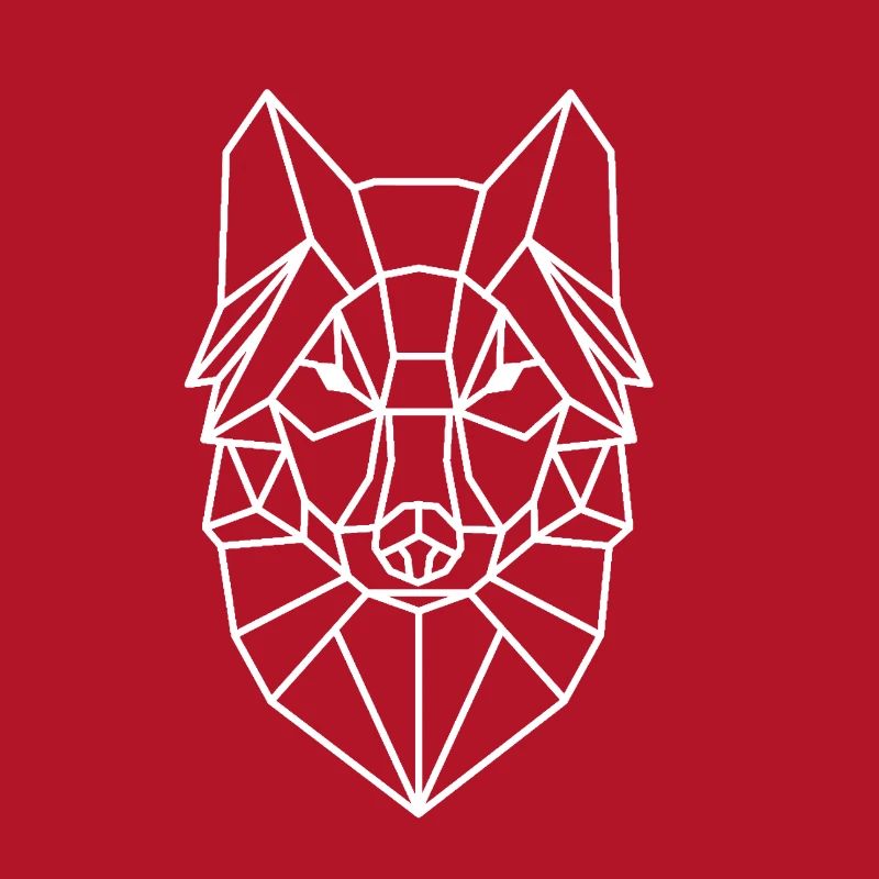 Geometric Wolf Head Line Style