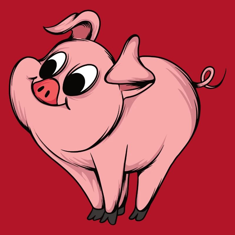 Conception de dessin animé de cochon ludique