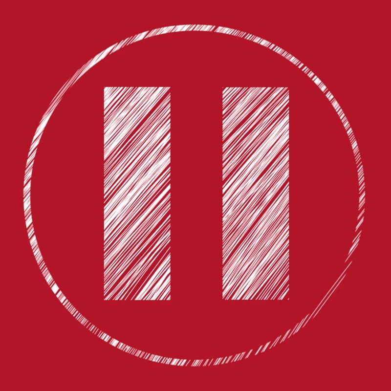 Hand-drawn pause icon in scribble look