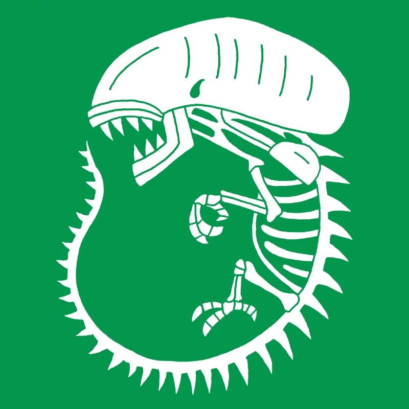 White alien monster skeleton
