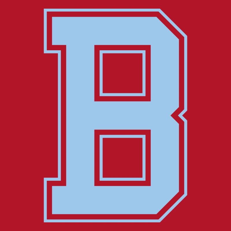 Monogramm Hellblau Varsity College Initiale B