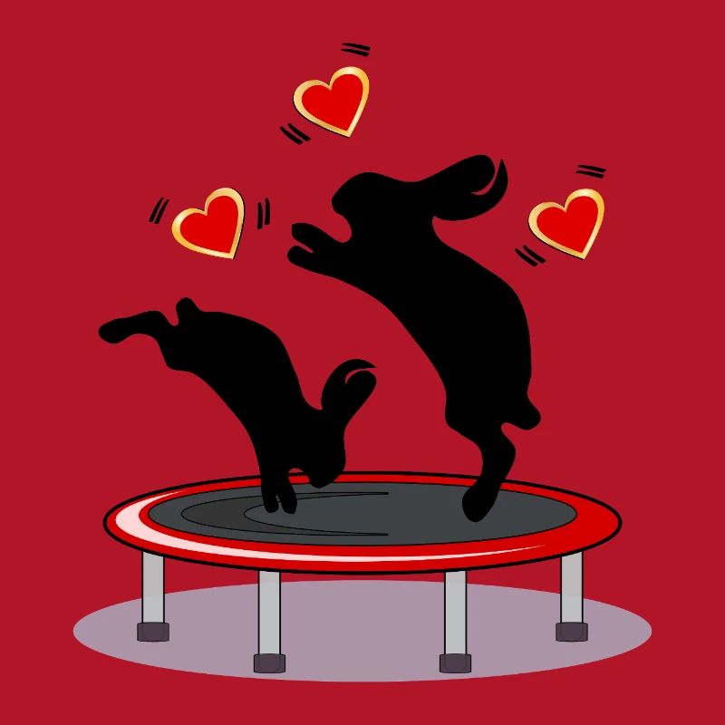 EASTER BUNNY BUNNY TRAMPOLINE EASTER HEARTS
