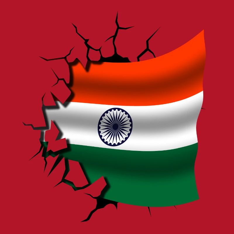 Drapeau de l’Inde - Inde - Drapeau Broken Design